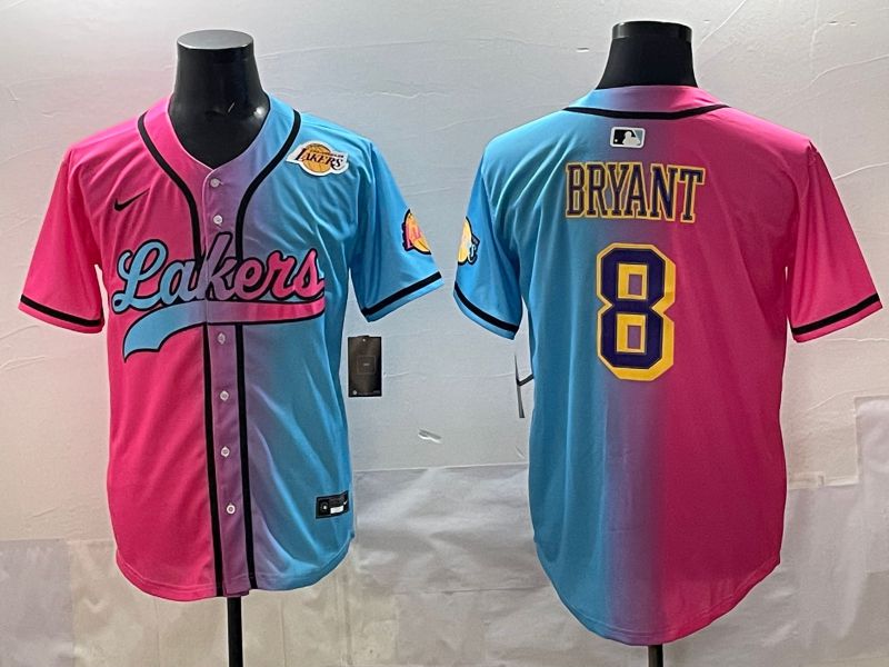 Men 2025 Los Angeles Lakers #8 Bryant Blue pink Nike NBA Jersey style 06